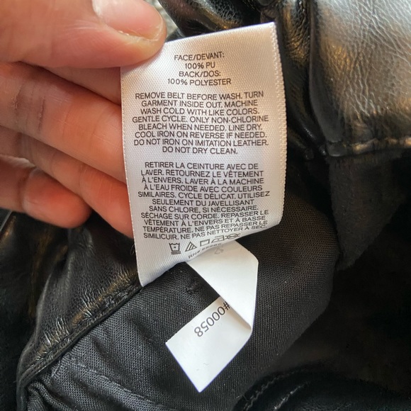 Express Super High Waisted Faux Leather Belted Ankle Pant Black NWT - Picture 7 of 7